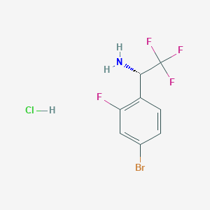 molecular formula C8H7BrClF4N B13041333 (S)-1-(4-Bromo-2-fluorophenyl)-2,2,2-trifluoroethan-1-amine hcl 