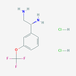 molecular formula C9H13Cl2F3N2O B13041343 (1R)-1-[3-(Trifluoromethoxy)phenyl]ethane-1,2-diamine 2hcl 