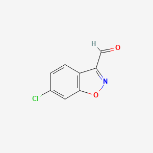 molecular formula C8H4ClNO2 B13041344 6-Chlorobenzo[D]isoxazole-3-carbaldehyde 