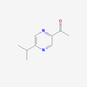 molecular formula C9H12N2O B13041364 1-(5-Isopropylpyrazin-2-yl)ethanone 