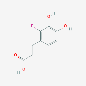 molecular formula C9H9FO4 B13041389 3-(2-Fluoro-3,4-dihydroxyphenyl)propanoic acid 