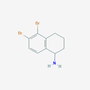 molecular formula C10H11Br2N B13041441 5,6-Dibromo-1,2,3,4-tetrahydronaphthalen-1-amine 