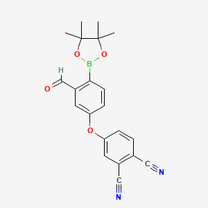 molecular formula C21H19BN2O4 B13041447 4-(3-Formyl-4-(4,4,5,5-tetramethyl-1,3,2-dioxaborolan-2-YL)phenoxy)phthalonitrile 