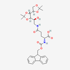 (2R)-5-[[(2S)-2-[(4R,5R)-5-[(4R)-2,2-dimethyl-1,3-dioxolan-4-yl]-2,2-dimethyl-1,3-dioxolan-4-yl]-2-hydroxyethyl]amino]-2-(9H-fluoren-9-ylmethoxycarbonylamino)-5-oxopentanoic acid