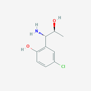 molecular formula C9H12ClNO2 B13041467 2-((1S,2S)-1-Amino-2-hydroxypropyl)-4-chlorophenol 