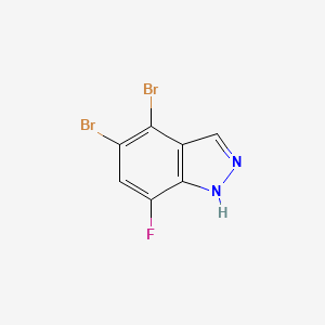 molecular formula C7H3Br2FN2 B13041490 4,5-Dibromo-7-fluoro-1H-indazole 