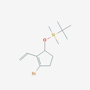 molecular formula C13H23BrOSi B13041504 ((3-Bromo-2-vinylcyclopent-2-EN-1-YL)oxy)(tert-butyl)dimethylsilane 