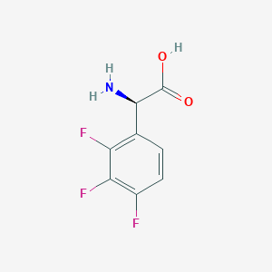 molecular formula C8H6F3NO2 B13041557 (2R)-2-Amino-2-(2,3,4-trifluorophenyl)acetic acid 