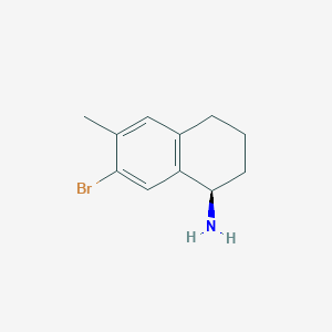 molecular formula C11H14BrN B13041568 (R)-7-Bromo-6-methyl-1,2,3,4-tetrahydronaphthalen-1-amine 