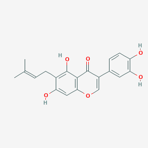 molecular formula C20H18O6 B13041603 5,7,3',4'-Tetrahydroxy-6-prenylisoflavone 