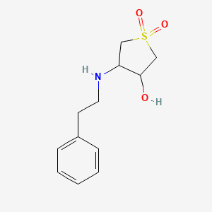 molecular formula C12H17NO3S B1304162 1,1-Dioxo-4-phenethylamino-tetrahydro-1lambda*6*-thiophen-3-ol CAS No. 347364-75-4