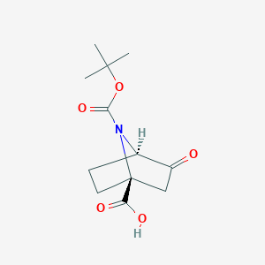 molecular formula C12H17NO5 B13041673 (1S,4R)-7-(tert-Butoxycarbonyl)-3-oxo-7-azabicyclo[2.2.1]heptane-1-carboxylic acid 