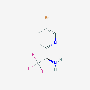 molecular formula C7H6BrF3N2 B13041740 (R)-1-(5-Bromopyridin-2-YL)-2,2,2-trifluoroethan-1-amine 