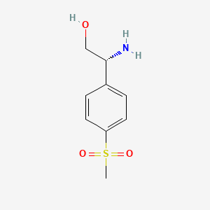 molecular formula C9H13NO3S B13041758 (2R)-2-amino-2-(4-methanesulfonylphenyl)ethan-1-ol 