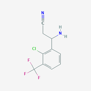 molecular formula C10H8ClF3N2 B13041761 3-Amino-3-[2-chloro-3-(trifluoromethyl)phenyl]propanenitrile 