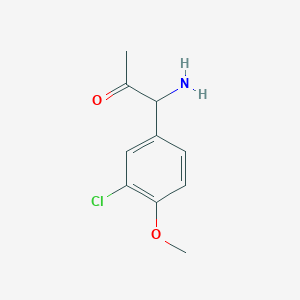 molecular formula C10H12ClNO2 B13041787 1-Amino-1-(3-chloro-4-methoxyphenyl)acetone 