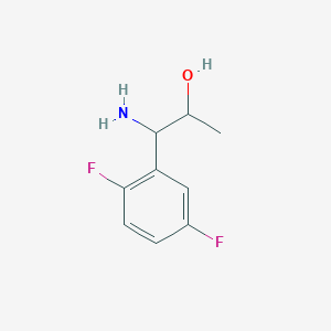 molecular formula C9H11F2NO B13041800 1-Amino-1-(2,5-difluorophenyl)propan-2-OL 