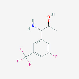 molecular formula C10H11F4NO B13041808 (1S,2R)-1-Amino-1-[3-fluoro-5-(trifluoromethyl)phenyl]propan-2-OL 