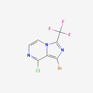 molecular formula C7H2BrClF3N3 B13041822 1-Bromo-8-chloro-3-(trifluoromethyl)imidazo[1,5-a]pyrazine 