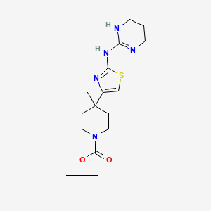 Tert-butyl 4-methyl-4-(2-((tetrahydropyrimidin-2(1H)-ylidene)amino)thiazol-4-YL)piperidine-1-carboxylate