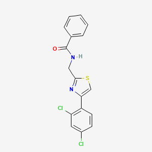 molecular formula C17H12Cl2N2OS B13041837 N-{[4-(2,4-dichlorophenyl)-1,3-thiazol-2-yl]methyl}benzamide 