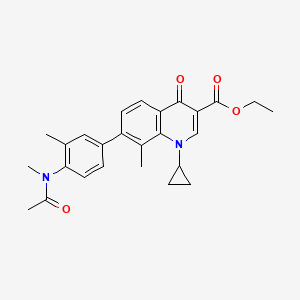 molecular formula C26H28N2O4 B13041841 Ethyl 1-cyclopropyl-8-methyl-7-(3-methyl-4-(N-methylacetamido)phenyl)-4-oxo-1,4-dihydroquinoline-3-carboxylate 