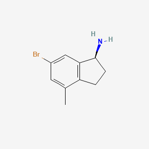 molecular formula C10H12BrN B13041842 (S)-6-Bromo-4-methyl-2,3-dihydro-1H-inden-1-amine 