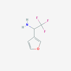 molecular formula C6H6F3NO B13041882 2,2,2-Trifluoro-1-(3-furyl)ethylamine 