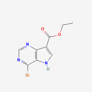 molecular formula C9H8BrN3O2 B13041887 ethyl 4-bromo-5H-pyrrolo[3,2-d]pyrimidine-7-carboxylate 