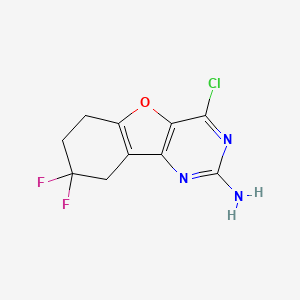 molecular formula C10H8ClF2N3O B13041916 4-Chloro-8,8-difluoro-6,7,8,9-tetrahydrobenzofuro[3,2-D]pyrimidin-2-amine 