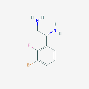 molecular formula C8H10BrFN2 B13041965 (1R)-1-(3-Bromo-2-fluorophenyl)ethane-1,2-diamine 