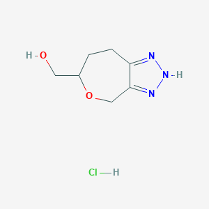 molecular formula C7H12ClN3O2 B13041967 (4,6,7,8-Tetrahydro-3H-oxepino[3,4-D][1,2,3]triazol-6-YL)methanol hcl 