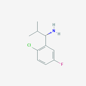 molecular formula C10H13ClFN B13042076 (S)-1-(2-Chloro-5-fluorophenyl)-2-methylpropan-1-amine 