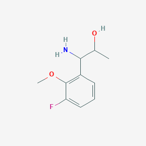 molecular formula C10H14FNO2 B13042081 1-Amino-1-(3-fluoro-2-methoxyphenyl)propan-2-OL 