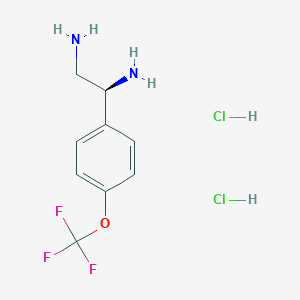 molecular formula C9H13Cl2F3N2O B13042082 (1S)-1-[4-(Trifluoromethoxy)phenyl]ethane-1,2-diamine 2hcl 