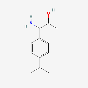 molecular formula C12H19NO B13042189 1-Amino-1-[4-(methylethyl)phenyl]propan-2-OL 