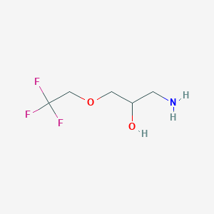 molecular formula C5H10F3NO2 B13042196 1-Amino-3-(2,2,2-trifluoroethoxy)propan-2-OL 