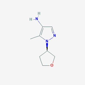 molecular formula C8H13N3O B13042233 (S)-5-methyl-1-(tetrahydrofuran-3-yl)-1H-pyrazol-4-amine 