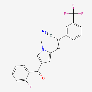 molecular formula C22H14F4N2O B1304224 3-[4-(2-fluorobenzoyl)-1-methyl-1H-pyrrol-2-yl]-2-[3-(trifluoromethyl)phenyl]-2-propenenitrile 