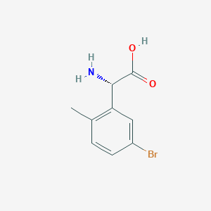 molecular formula C9H10BrNO2 B13042262 (S)-2-Amino-2-(5-bromo-2-methylphenyl)aceticacidhcl 