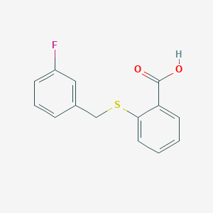 molecular formula C14H11FO2S B1304231 2-[(3-Fluorobenzyl)sulfanyl]benzenecarboxylic acid CAS No. 385383-44-8