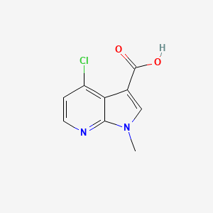 molecular formula C9H7ClN2O2 B13042313 4-chloro-1-methyl-1H-pyrrolo[2,3-b]pyridine-3-carboxylic acid 