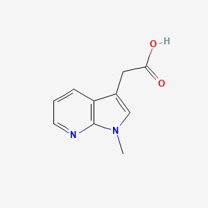 molecular formula C10H10N2O2 B13042364 2-{1-methyl-1H-pyrrolo[2,3-b]pyridin-3-yl}acetic acid 