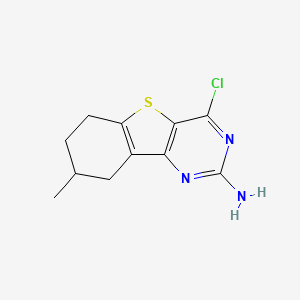 molecular formula C11H12ClN3S B13042369 4-Chloro-8-methyl-6,7,8,9-tetrahydrobenzo[4,5]thieno[3,2-D]pyrimidin-2-amine 