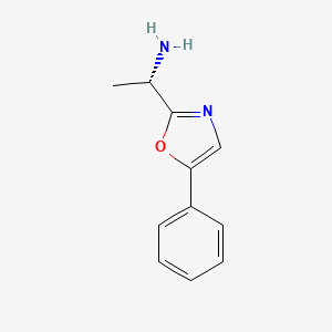 molecular formula C11H12N2O B13042373 (S)-1-(5-Phenyloxazol-2-yl)ethanamine 