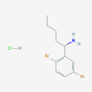 (S)-1-(2,5-Dibromophenyl)pentan-1-amine hcl