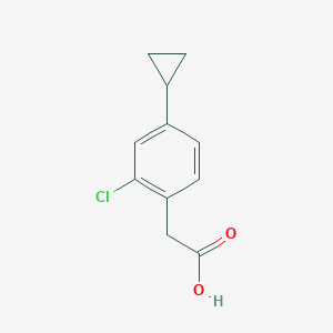 molecular formula C11H11ClO2 B13042394 2-(2-Chloro-4-cyclopropylphenyl)acetic acid 