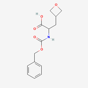 molecular formula C14H17NO5 B13042406 2-(((Benzyloxy)carbonyl)amino)-3-(oxetan-3-yl)propanoic acid 