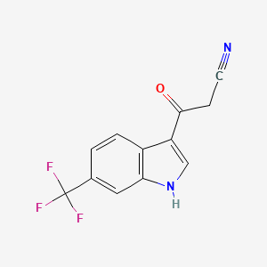 molecular formula C12H7F3N2O B13042430 3-Oxo-3-(6-(trifluoromethyl)-1H-indol-3-YL)propanenitrile 