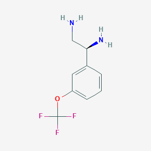 molecular formula C9H11F3N2O B13042431 (1S)-1-[3-(trifluoromethoxy)phenyl]ethane-1,2-diamine 